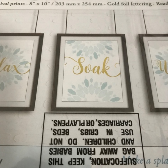 Set of 3 Relax Soak Unwind Archival Wall Prints Bathroom Art Decor Relaxation - Picture 3 of 6